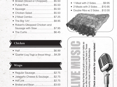 Millers Menu art direction graphic design