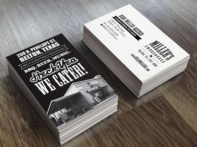 Miller's Smokehouse Business Cards bbq business card print smokehouse stationary