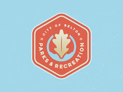 Belton Parks & Recreation Logo Concept badge branding city leaf logo oak parks and recreation patch water