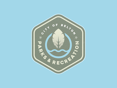 Belton Parks & Recreation Logo Concept II badge branding city illustration leaf logo oak parks and recreation patch texas tree water