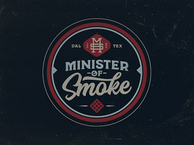 Minister of Smoke Logo Concept - MRK I badge barbecue bbq branding illustration patch photography texas