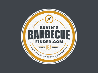 Kevin's BBQ Finder badge barbecue bbq brand branding design illustration logo patch