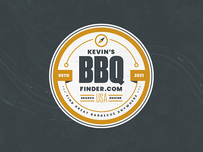 Kevin's BBQ Finder Mark II badge barbecue bbq brand branding design illustration logo patch