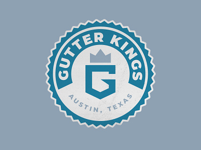 Gutter Kings Logo Concept austin badge branding design gutter illustration king logo patch texas