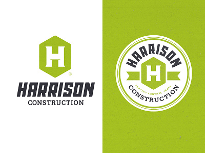 Harrison Construction Logo (Concept) badge branding construction design h illustration logo patch texas