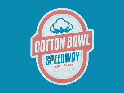 Cotton Bowl Speedway Logo (Concept) badge branding design illustration logo patch racetrack racing short trac speedway texas