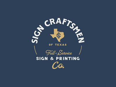 Sign Craftsmen of Texas Logo badge branding illustration logo patch texas