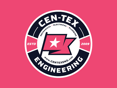 Cen-Tex Engineering Patch badge branding engineering flag illustration logo patch texas