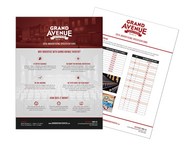 Grand Avenue Theater Sell Sheet movie theater print sell sheet