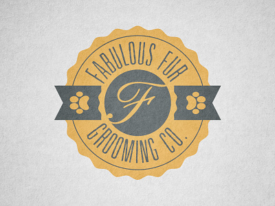 Fabulous Fur Grooming Logo Concept badge grooming logo pets