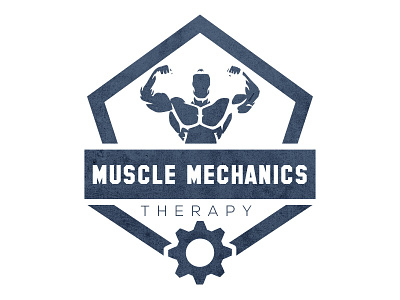 Muscle Mechanics Therapy Concept Mark gear mechanic muscle therapy