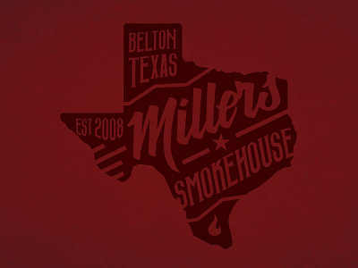 Miller's Smokehouse T-Shirt Concept belton logo millers smokehouse texas tshirt