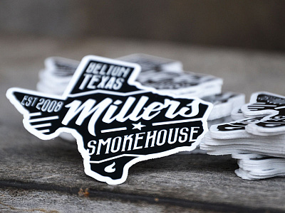 Texas Forever bbq millers smokehouse sticker texas
