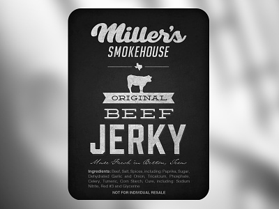 Miller's Smokehouse Jerky Label belton jerky label millers smokehouse texas