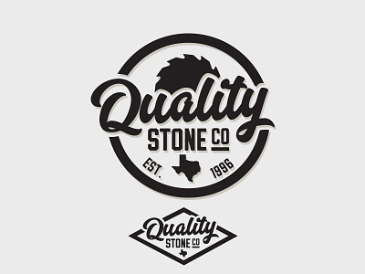 Quality Stone Co. Logo Concept 2 logo quarry rock saw stone texas