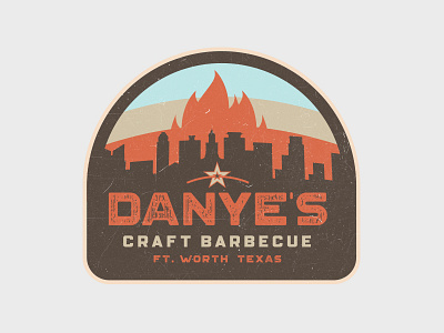 Danye's Craft Barbecue Logo Concept badge barbecue bbq city flame logo texas