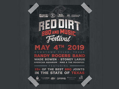 2019 Red Dirt Poster barbecue bbq concert design live music poster texas