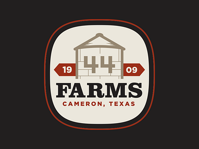 44 Farms Anniversary Badge 2.0 angus anniversary cameron cattle commemorative farm grain ranch silo texas