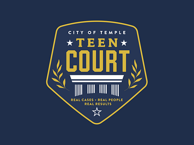 Teen Court Logo Concept badge city columns court judge logo stars teen texas