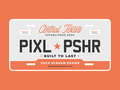 Pixel Pusher Plate illustrations license license plate logo pixel texas