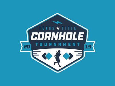 Texas Title Cornhole Tournament 2.0 badge cornhole illustration logo patch texas tournament