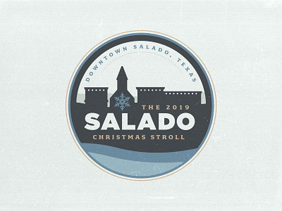 Salado Christmas Stroll Logo Concept christmas circle creek holiday illustration logo texas village wip