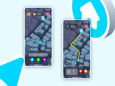 Waze Redesign 3d maps app challenge concept gps location maps navigation redesign waze