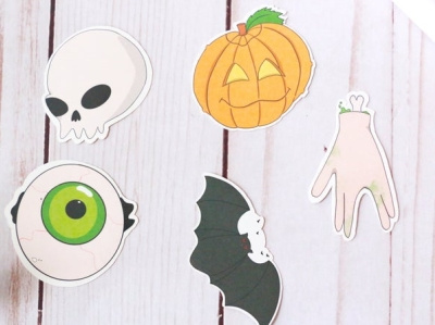 Halloween Stickers for Etsy graphic design illustration planner product design