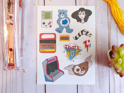 That's So 80's Pop Icons Kisscut Sticker Sheet design graphic design illustration planner product design