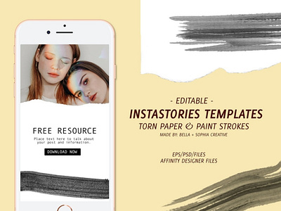 Artsy Torn Paper and Paint Strokes Instastories Template