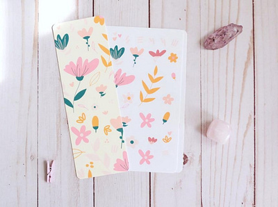 Fall Floral Bookmark and Kisscut Sticker Set bullet journal design fall floral art florals graphic design illustration planner product design surface pattern design textile design