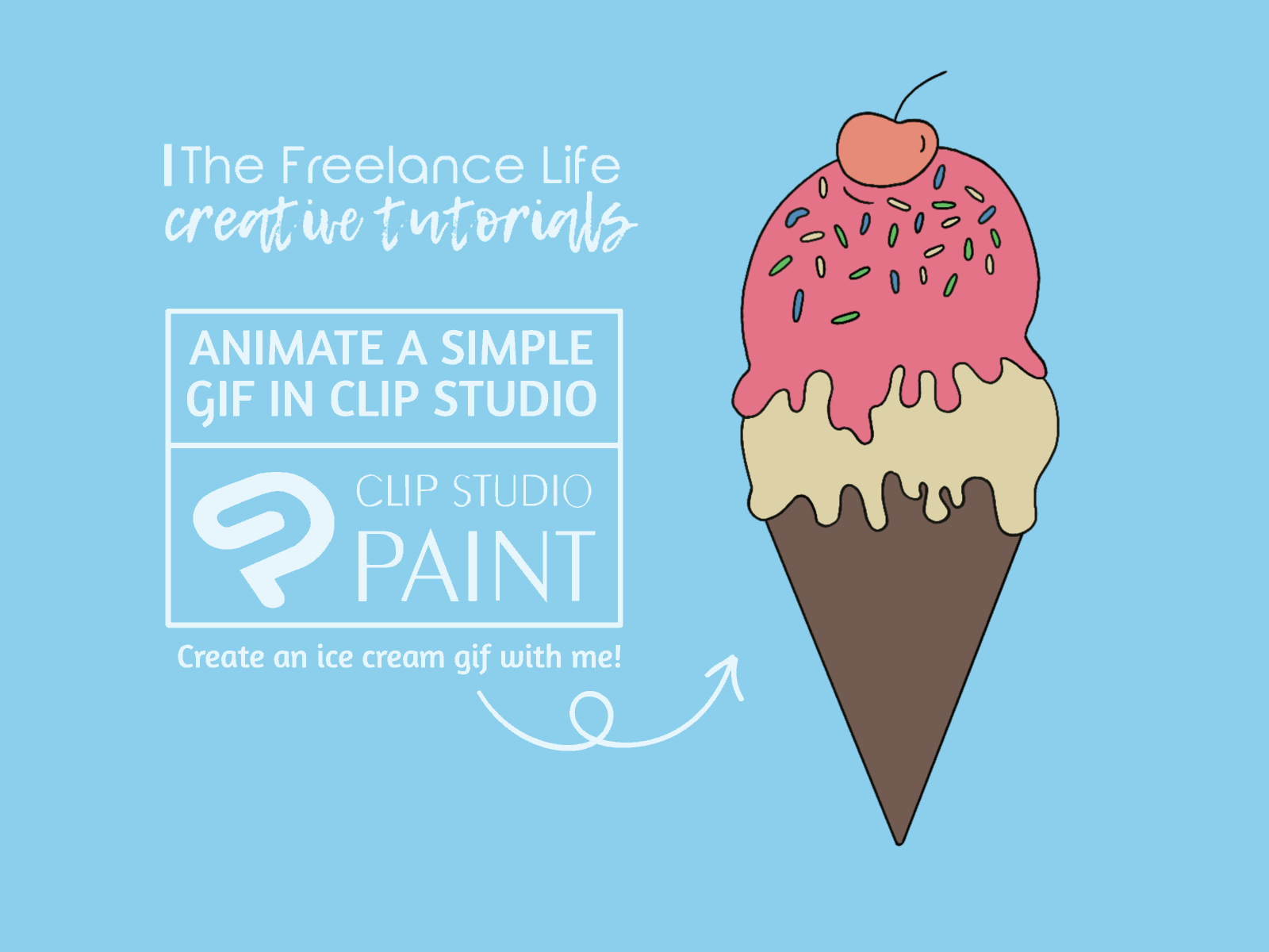Youtube Tutorials - Learn to Animate a Simple Ice Cream Cone animation design gif graphic design illustration
