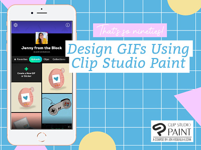 Learn to create nostalgic 90s GIFs in Clip Studio Paint 2d animation animation class course design gif gifs giphy graphic design illustration online course