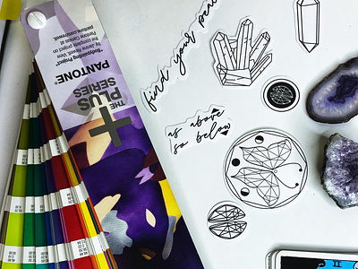 Minimalist Alchemy Die Cut Sticker Pack branding design illustration vector