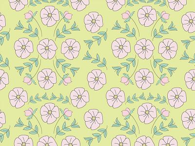 Illustrated Florals Repeat Pattern design illustration surface pattern design textile design vector