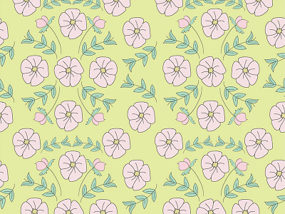 Illustrated Florals Repeat Pattern