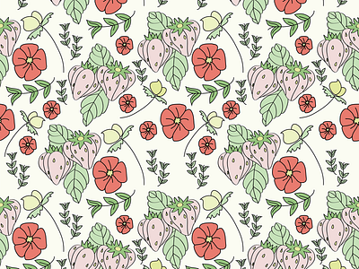 Illustrated Florals Repeat Pattern design illustration product design surface pattern design textile design vector