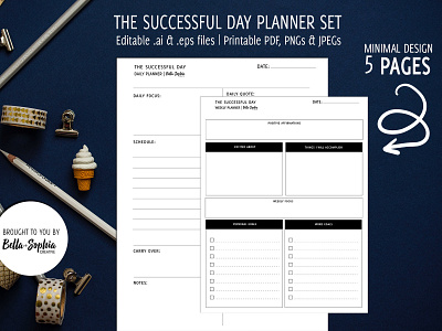 Successful Planner Mockups bullet journal design graphic design indesign layout design planner