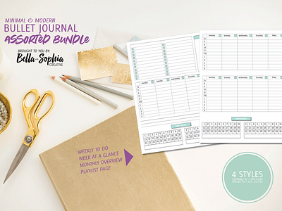 Bujo To-Do Pages Bundle bujo bullet journal design graphic design illustrator planner productivity typography vector