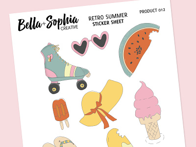 Sticker Retrosummer Listing2 design graphic design illustration product design vector