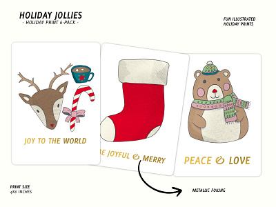 Holiday Illustrated Prints art design graphic design illustration prints product design