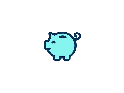 PiggyPot Logo blue branding icon identity logo pig rebrand redesign refresh