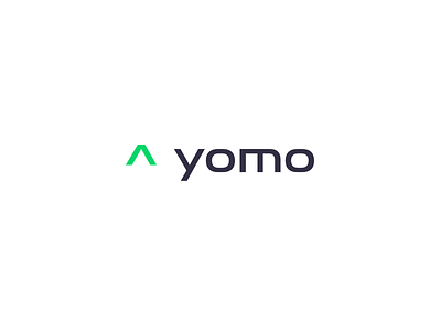 Yomo brand branding chevron flat icon identity logo simple type