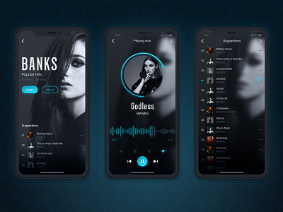 Music player concept (my beloved BANKS) banks concept design music player app musicplayer player ui singer ui ux webdesign