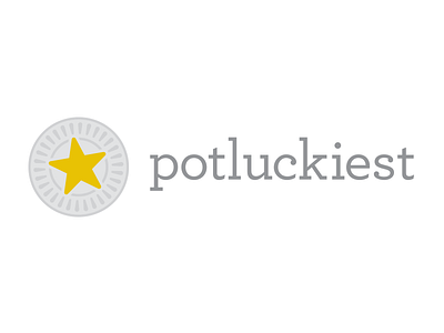 potluckiest logo circle identity logo plate star