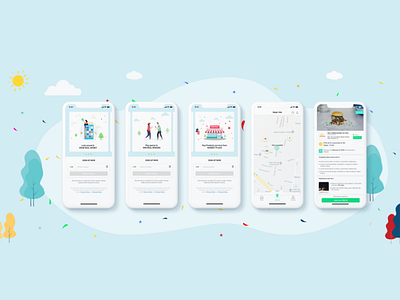 Production 1 | A fun commercial mobile app design flat illustration minimal ui ux vector visual design