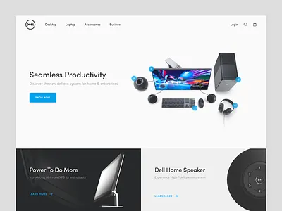 Dell Landing Page computer dell ecommerce landing minimal monochrome page product tech website xps