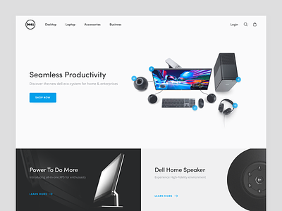 Dell Landing Page computer dell ecommerce landing minimal monochrome page product tech website xps
