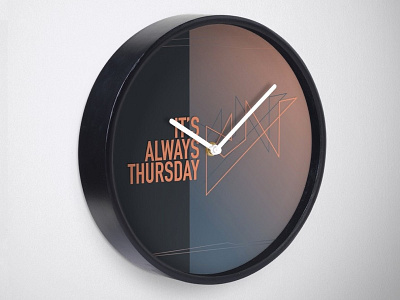 Always Thursday Clock geometric minimal type typography