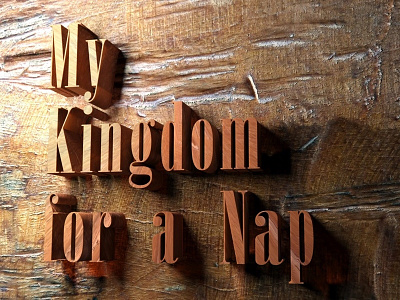 My Kingdom for a Nap 3d 3d for designers texture type typography